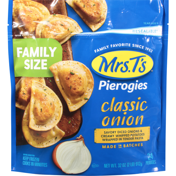 Frozen Appetizers & Sides Mrs. T's Pierogies, Classic Onion, Family Size hero