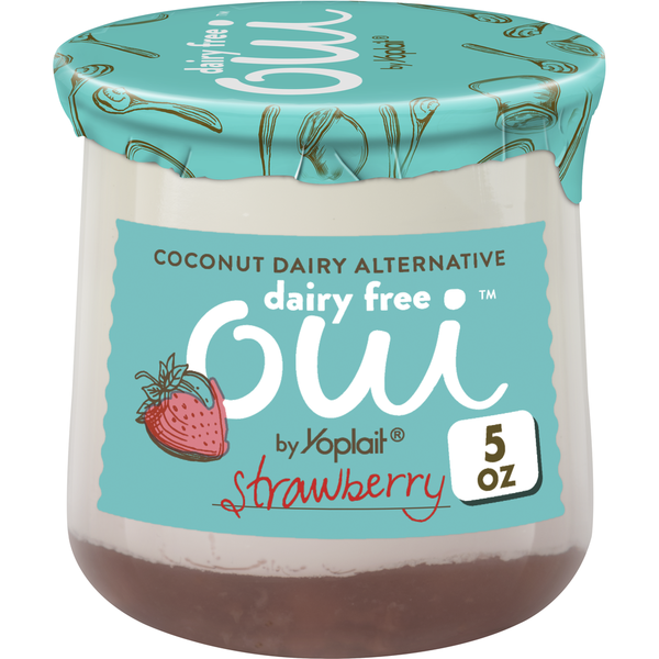 Yogurt Yoplait Oui Strawberry Coconut Based Dairy Free Yogurt Alternative, Glass Yogurt Jar hero