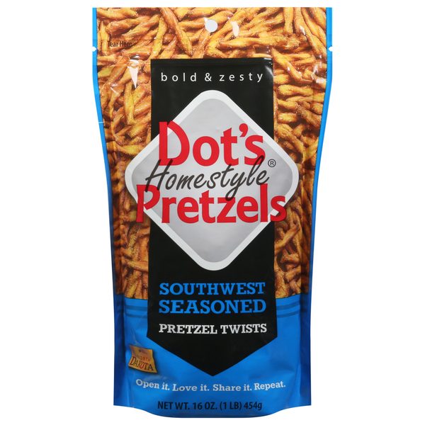 Chips & Pretzels Dot's Homestyle Pretzels Pretzel Twists, Southwest Seasoned hero