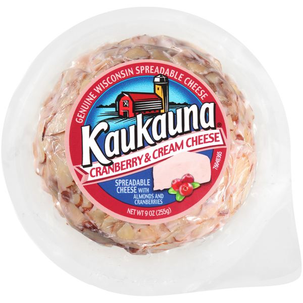 Specialty Cheeses Kaukauna Cranberry & Cream Cheese Spreadable Cheeseball hero