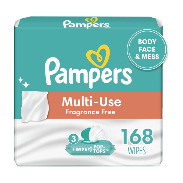 Diapers & Wipes Pampers Baby Wipes Multi-Use Fragrance Free 3X Pop-Top Packs hero