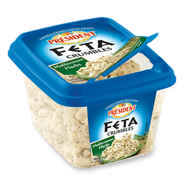 Specialty Cheeses Président Feta Crumbles with Mediterranean Herbs hero