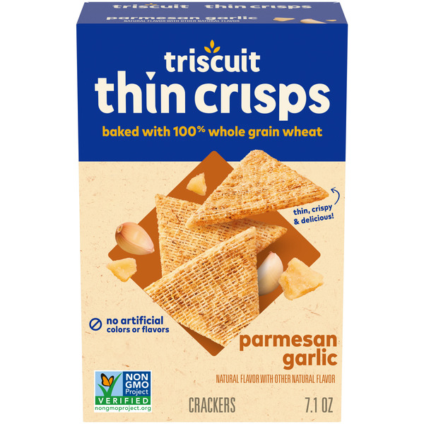 Crackers Triscuit Thin Crisps Parmesan Garlic Whole Grain Wheat Crackers hero