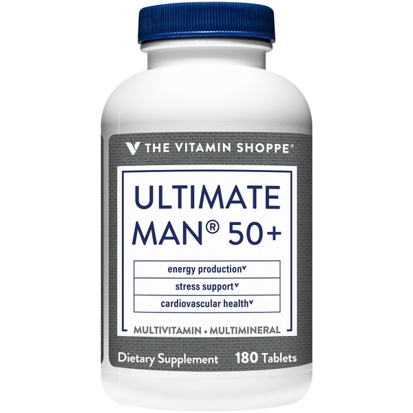 Healthy Aging The Vitamin Shoppe Ultimate Man 50+ High Potency Multivitamin & Multimineral (180 Tablets) hero