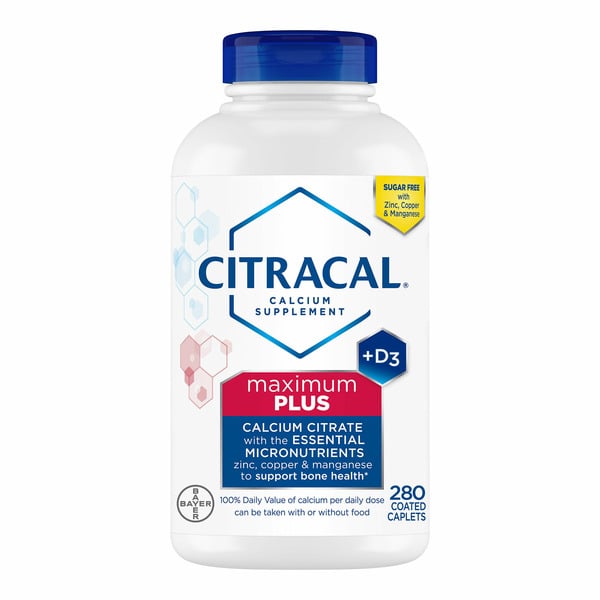 Vitamins & Supplements Citracal Maximum Plus Calcium Citrate + D3 Tablets, 280 ct hero