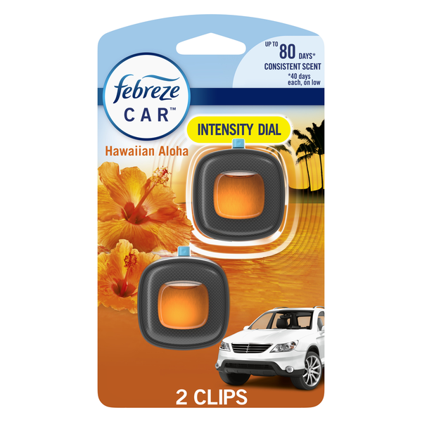 Air Fresheners & Candles Febreze Car Air Freshener Odor-Fighting Automotive Vent Clip, Hawaiian Aloha Scent hero