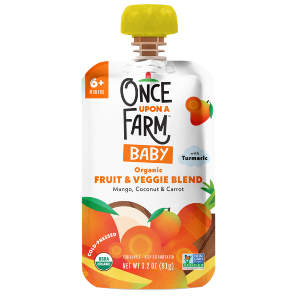 Canned Fruit & Applesauce Once Upon a Farm Mango, Coconut and Carrot Organic Baby Food Pouch hero