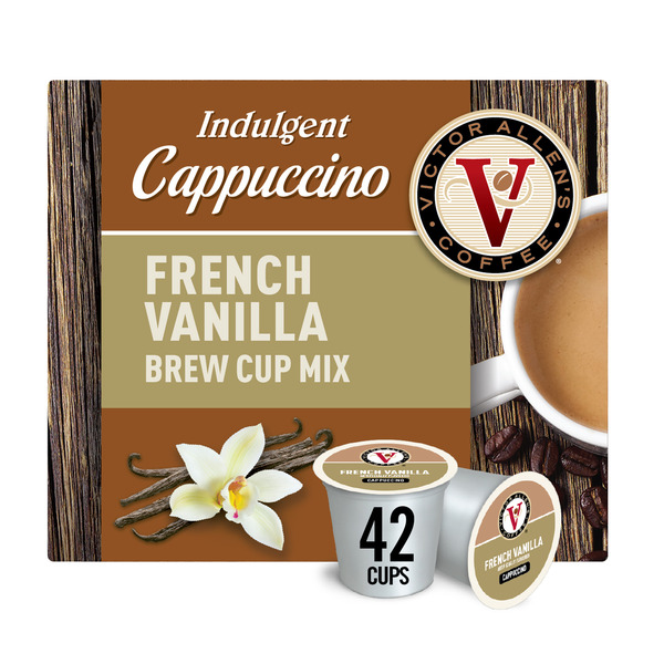 Victor Allen's Coffee French Vanilla Cappuccino, Single Serve K-Cup Pods hero