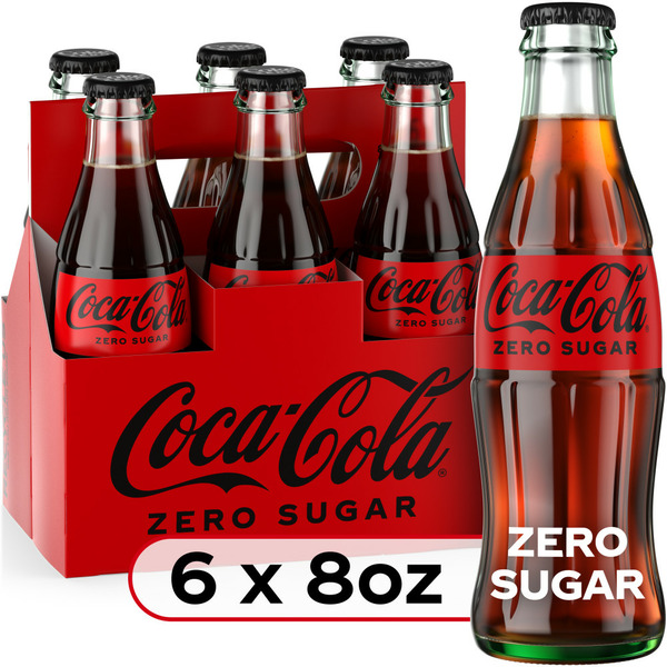 Soft Drinks Coca Cola Zero Sugar Zero Sugar Cola Soda Pop Glass Bottles hero