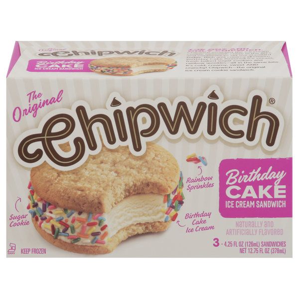 Ice Cream & Ice Chipwich Ice Cream Sandwich, Birthday Cake hero