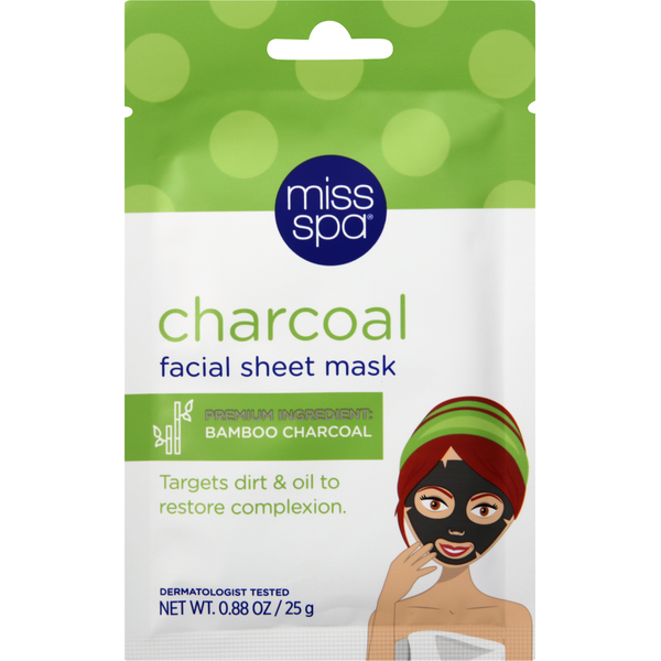 Facial Care Miss Spa Facial Sheet Mask, Charcoal hero