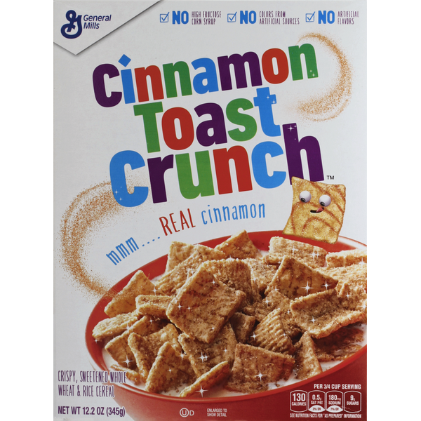 Cereal Cinnamon Toast Crunch Cereal, Wheat & Rice, Crispy, Sweetened Whole hero