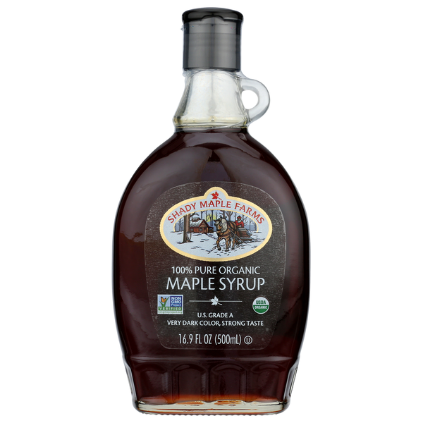 Juice & Nectars Shady Maple Farms 16.9 Oz Leone Organic Maple Syrup Us Grade A Very Dark Strong Taste Smf hero