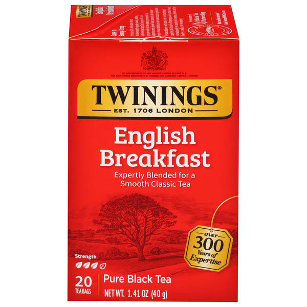 Tea Twinings Black Tea, Pure, English Breakfast, Tea Bags hero