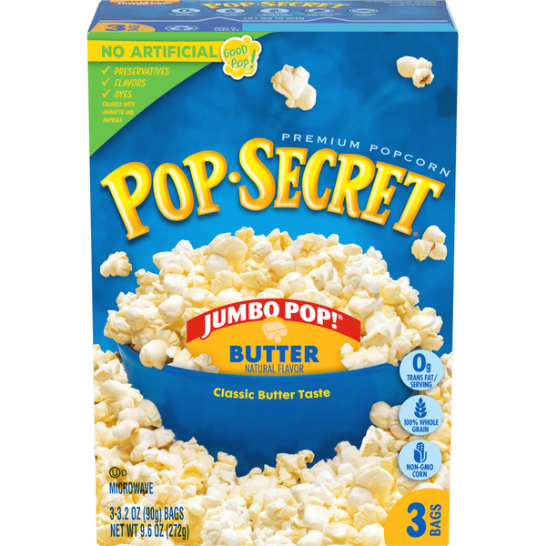 Popcorn & Jerky Pop Secret Jumbo Pop Butter Microwave Popcorn hero