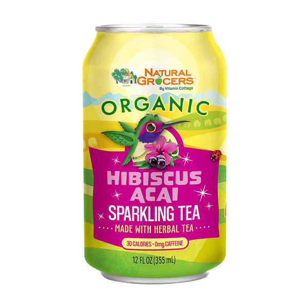 Tea Natural Grocers Organic Sparkling Hibiscus Acai Tea hero