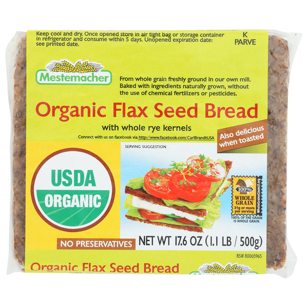 Bread Mestemacher Organic Flax Seed Bread hero