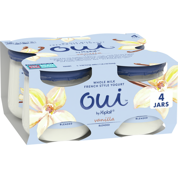 Yogurt Yoplait Oui French Style Vanilla Whole Milk Yogurt, Glass Yogurt Jars hero