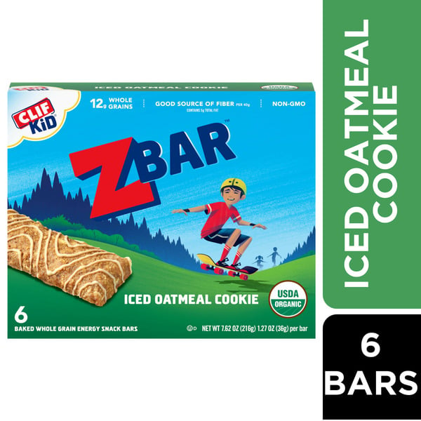 Breakfast/Granola Bars & Pastries Zbar Iced Oatmeal Cookie Organic Kids Snack Bars hero