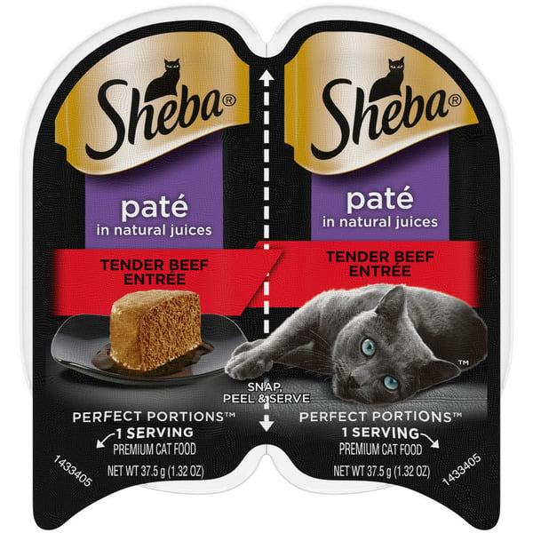 SHEBA PERFECT PORTIONS Wet Cat Food Pate, Tender Beef Entree hero