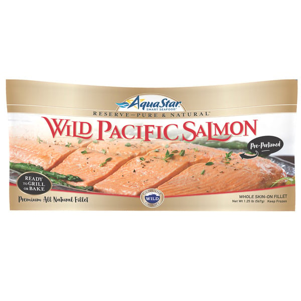 Frozen Meat & Seafood Aqua Star Wild Pacific Salmon, Fillet, Pre-Scored hero