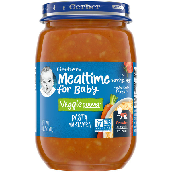 Baby Food & Formula Gerber Mealtime Veggie Power Baby Food Pasta Marinara Jar hero