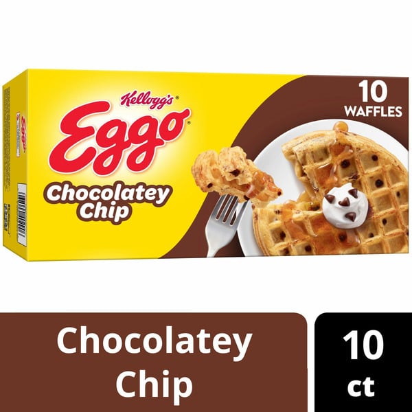 Frozen Waffles & Pancakes Kellogg’s Eggo Frozen Waffles, Frozen Breakfast, Breakfast Food, Chocolatey Chip hero