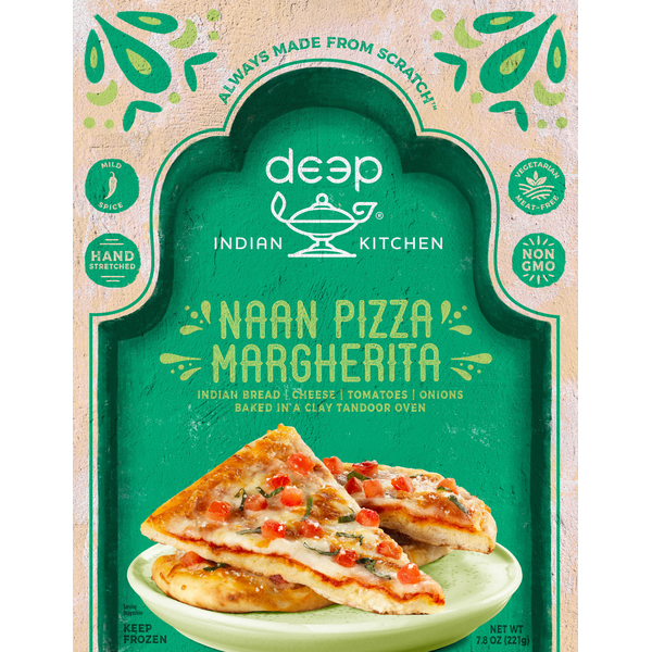 Frozen Vegan & Vegetarian Deep Indian Kitchen Naan Pizza, Margherita, Mild Spice hero