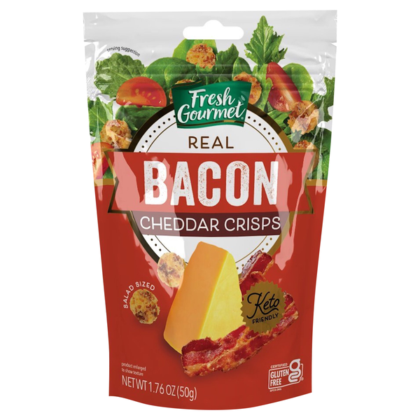 Fresh Gourmet Cheddar Crisps, Bacon, Real hero