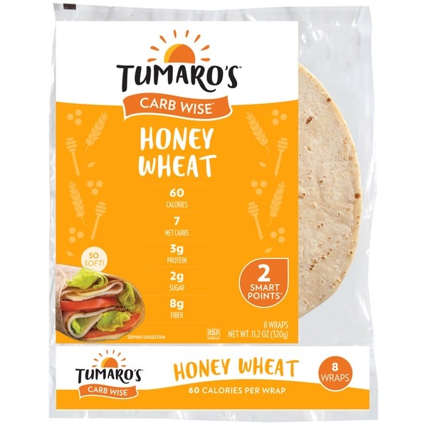 Tortillas & Flat Bread Tumaro's Honey Wheat Carb Wise Wraps hero