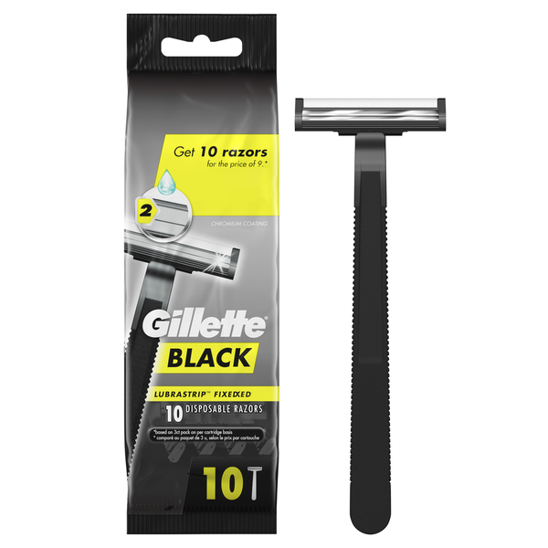 Gillette BLACK Fixed Men's Disposable Razors hero