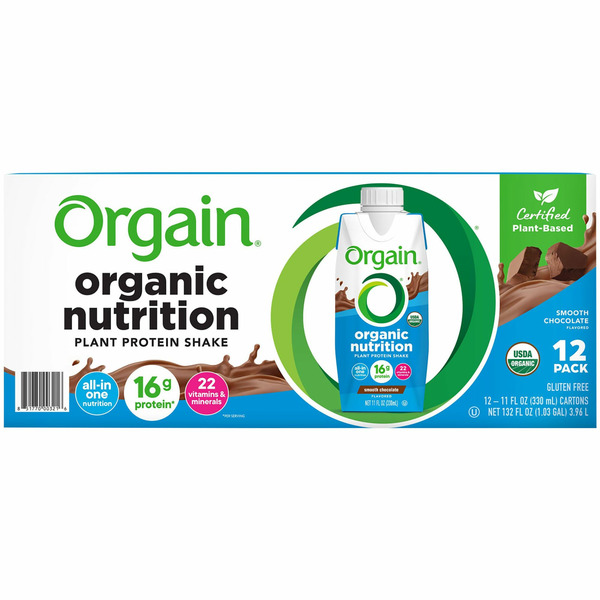 Protein Drinks Orgain Organic Nutrition Vegan Protein Shake, Plant Based - Smooth Chocolate hero