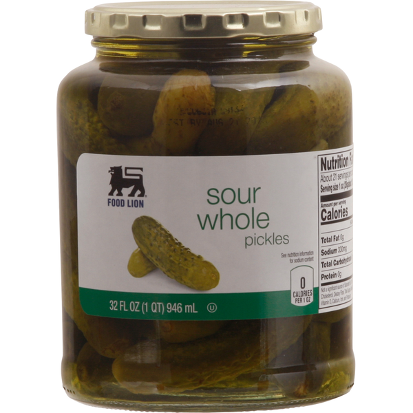 Pickled Goods & Olives Food Lion Pickles, Sour Whole hero