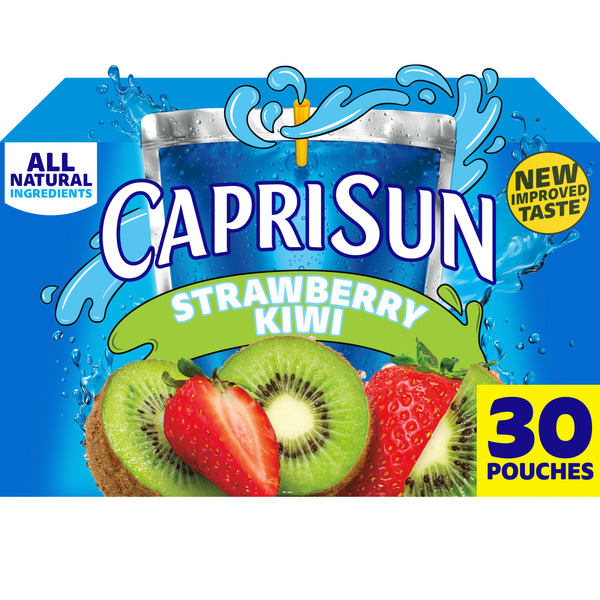 Juice & Nectars Capri Sun Strawberry Kiwi Naturally Flavored Kids Juice Blend Drink Pouches hero