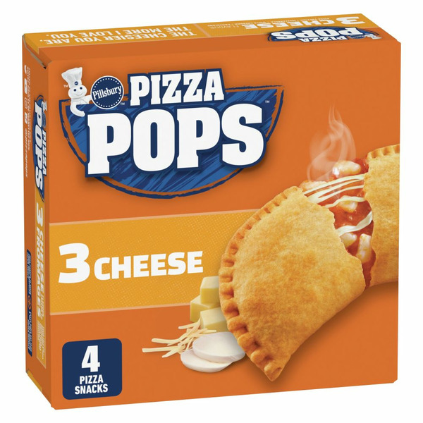 Frozen Appetizers & Sides Pillsbury Pizza Pops Pizza Pops, 3 Cheese, Mozzarella, White Cheddar, Provolone, Pizza Snacks hero