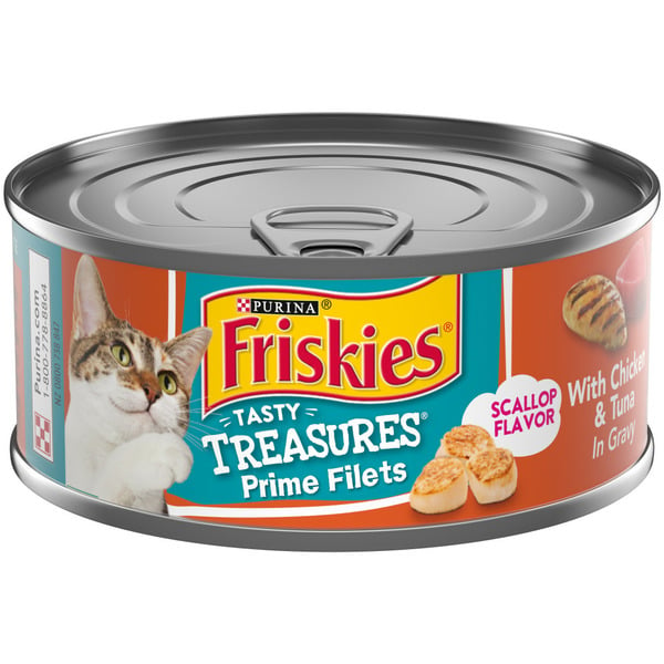 Cat Food Purina Friskies Gravy Wet Cat Food, Tasty Treasures With Chicken & Tuna and Scallop Flavor hero