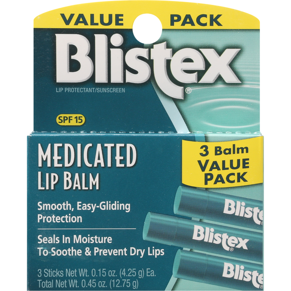 Facial Care Blistex Lip Balm, Medicated, SPF 15, Value Pack hero