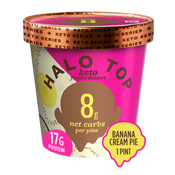 Ice Cream & Ice Halo Top Keto Banana Cream Pie Frozen Dessert Pint hero