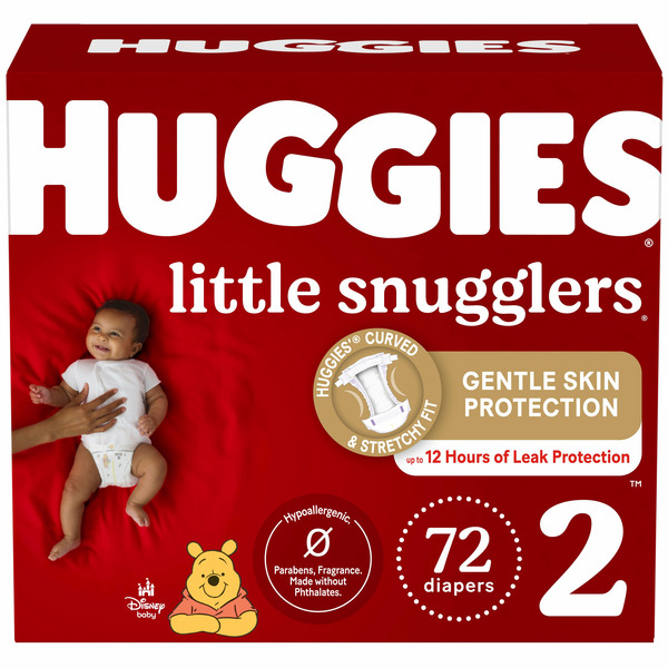 Diapers & Wipes Huggies Little Snugglers Baby Diapers, Size 2 (12-18 lbs) hero