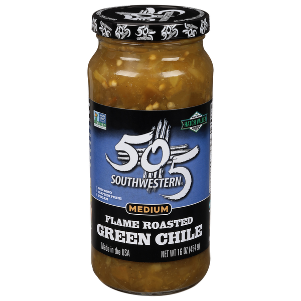 Preserved Dips & Spreads 505 Southwestern Green Chile, Flame Roasted, Medium hero