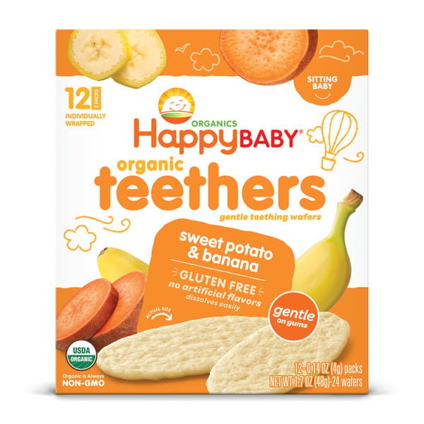 Baby Food & Formula Happy Baby Organics Organic Teethers Gluten Free Gentle Teething Wafers Sweet Potato & Banana hero