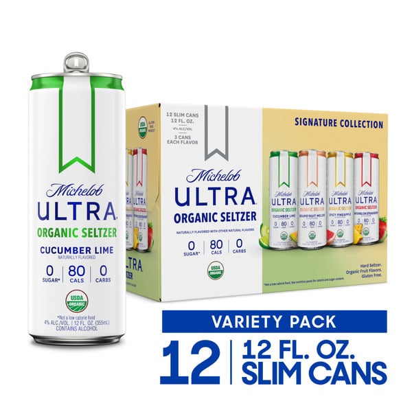 Hard Seltzer Michelob ULTRA Ultra Organic Seltzer Signature Collection Cans hero