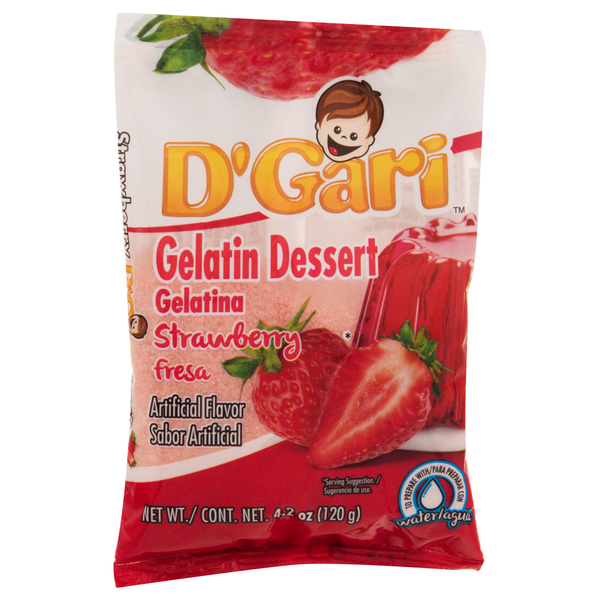 Baking & Supplies D'Gari Gelatin Dessert, Strawberry hero