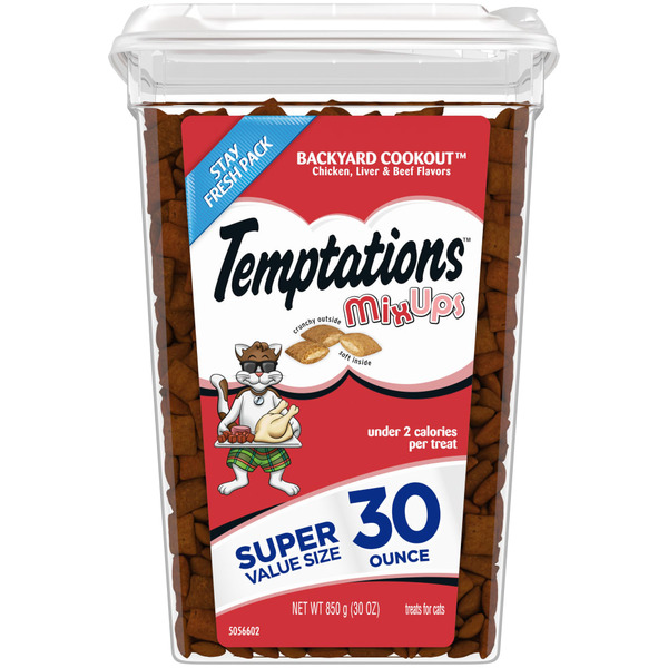 Cat Treats and Chews TEMPTATIONS MixUps Crunchy and Soft Cat Treats Backyard Cookout Flavor hero