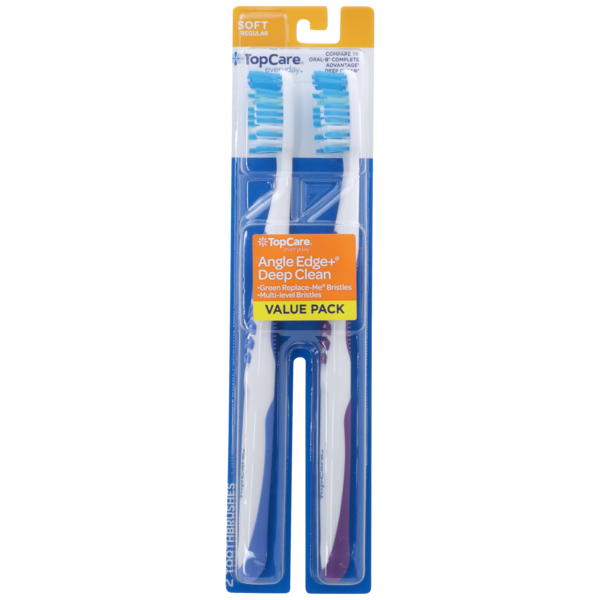 Oral Hygiene TopCare Angle Edge+ Deep Clean, Soft Regular Toothbrushes hero