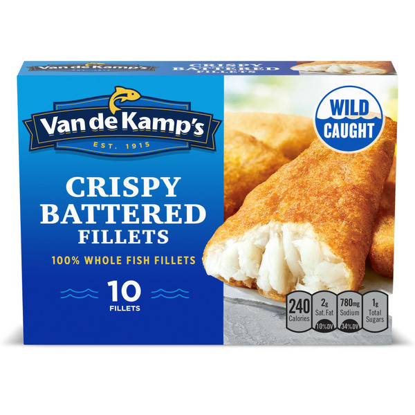 Frozen Meat & Seafood Van de Kamp's Crispy Battered 100% Whole Fish Fillets, Frozen hero