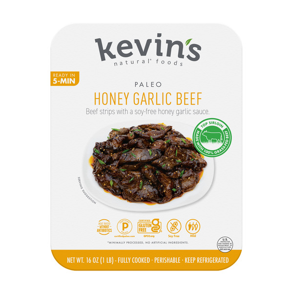 Prepared Meals Kevin's Natural Foods Honey Garlic Beef hero