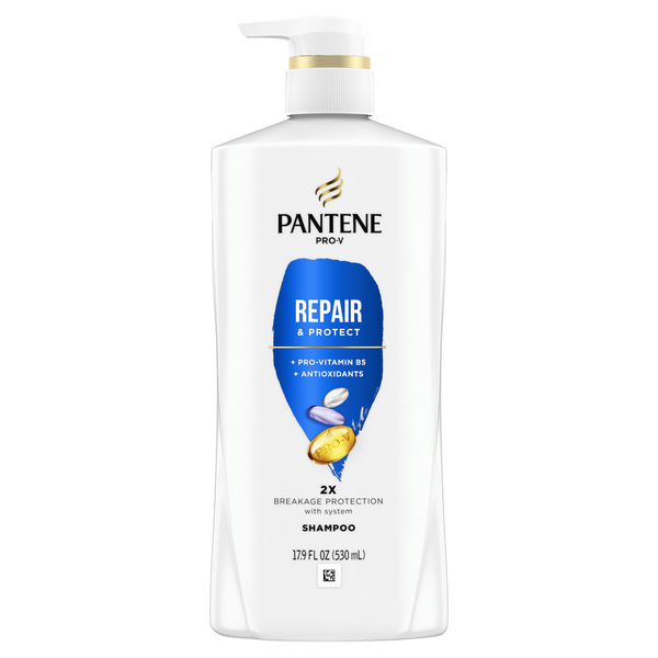 Hair Care Pantene Shampoo, Repair and Protect for Damaged Hair, Color Safe, with pump hero