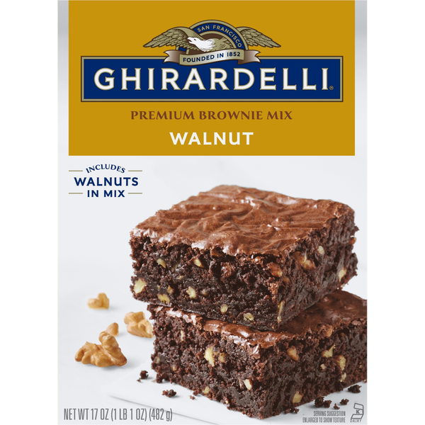 Baking & Supplies Ghirardelli Brownie Mix, Premium, Walnut hero