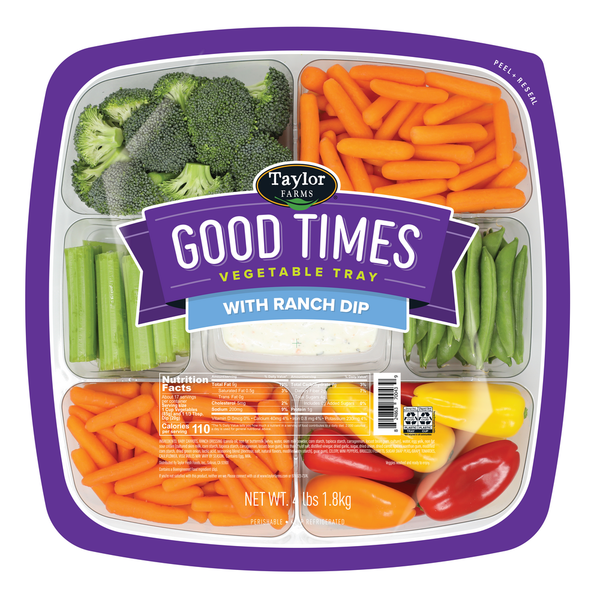 Fruit & Vegetable Snacks Taylor Farms Vegetable Tray with Ranch Dip hero